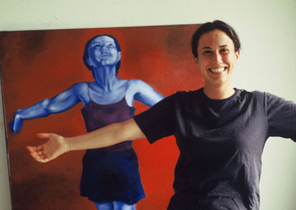 Photograph of Margaret Muller in front of Ballerina.